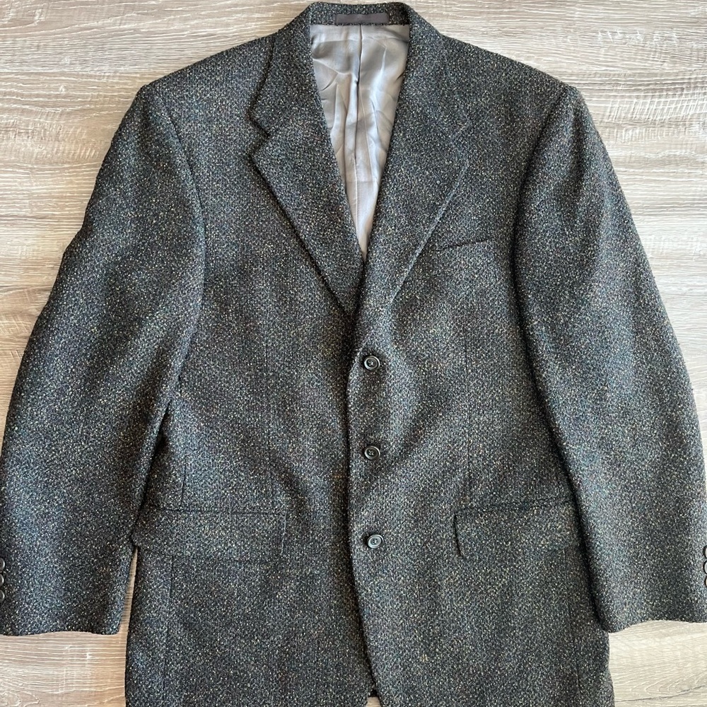 Village Ltd. Salt Lake City Men’s Wool Blazer Size 40R 95% Wool Charcoal Tweed